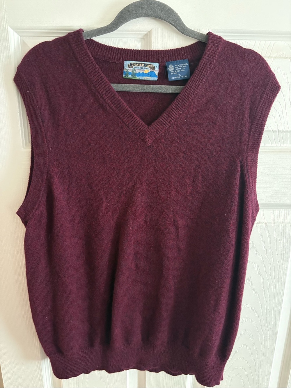 Shaver Lake outdoorgear 100% lambswool vest burgundy men's xl